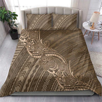 Brown Polynesia Plumeria Tattoo Bedding Set