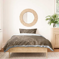 Brown Polynesia Plumeria Tattoo Bedding Set
