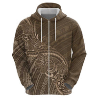 Brown Polynesia Plumeria Tattoo Hoodie