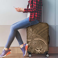 Brown Polynesia Plumeria Tattoo Luggage Cover