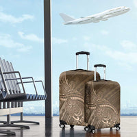 Brown Polynesia Plumeria Tattoo Luggage Cover