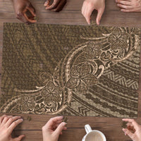 Brown Polynesia Plumeria Tattoo Puzzle