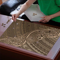Brown Polynesia Plumeria Tattoo Puzzle