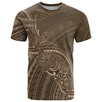 Brown Polynesia Plumeria Tattoo T Shirt