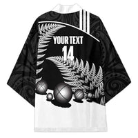 Custom New Zealand Silver Fern Petanque Kimono Aotearoa Maori Pattern