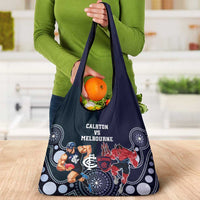 Demons And Blues Football Grocery Bag Melbourne And Calrton Mascots Aboriginal Art