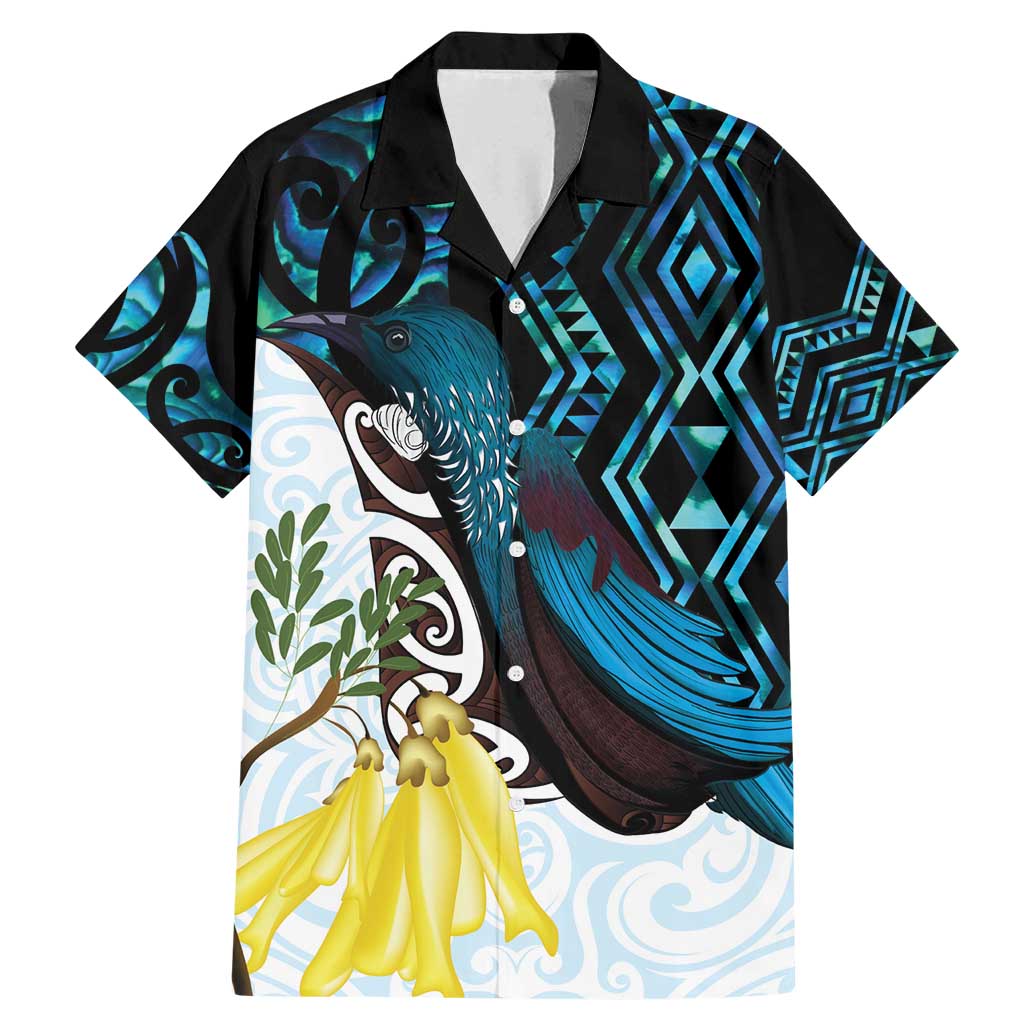 New Zealand Silver Fern Tui Bird Family Matching Mermaid Dress and Hawaiian Shirt Maori Kowhai Paua Shell Taniko Motifs