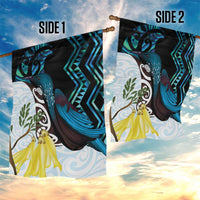 New Zealand Silver Fern Tui Bird Garden Flag Maori Kowhai Paua Shell Taniko Motifs LT14 - Polynesian Pride