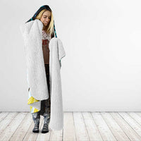 New Zealand Silver Fern Tui Bird Hooded Blanket Maori Kowhai Paua Shell Taniko Motifs