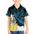 New Zealand Silver Fern Tui Bird Kid Hawaiian Shirt Maori Kowhai Paua Shell Taniko Motifs