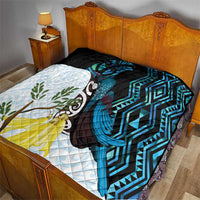 New Zealand Silver Fern Tui Bird Quilt Maori Kowhai Paua Shell Taniko Motifs LT14 - Polynesian Pride