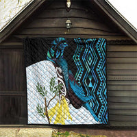 New Zealand Silver Fern Tui Bird Quilt Maori Kowhai Paua Shell Taniko Motifs LT14 - Polynesian Pride