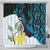 New Zealand Silver Fern Tui Bird Shower Curtain Maori Kowhai Paua Shell Taniko Motifs