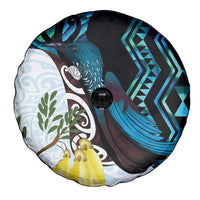 New Zealand Silver Fern Tui Bird Spare Tire Cover Maori Kowhai Paua Shell Taniko Motifs LT14 - Polynesian Pride