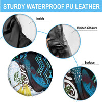 New Zealand Silver Fern Tui Bird Spare Tire Cover Maori Kowhai Paua Shell Taniko Motifs LT14 - Polynesian Pride