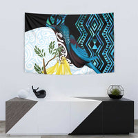 New Zealand Silver Fern Tui Bird Tapestry Maori Kowhai Paua Shell Taniko Motifs