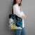 New Zealand Silver Fern Tui Bird Tote Bag Maori Kowhai Paua Shell Taniko Motifs - Polynesian Pride