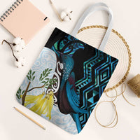 New Zealand Silver Fern Tui Bird Tote Bag Maori Kowhai Paua Shell Taniko Motifs - Polynesian Pride