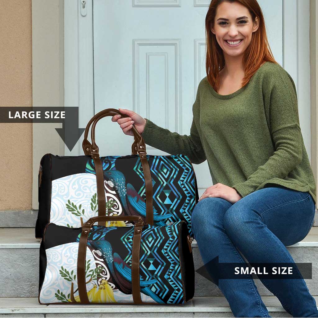 New Zealand Silver Fern Tui Bird Travel Bag Maori Kowhai Paua Shell Taniko Motifs - Polynesian Pride