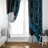 New Zealand Silver Fern Tui Bird Window Curtain Maori Kowhai Paua Shell Taniko Motifs