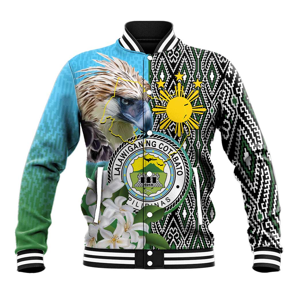 Cotabato Philippines Province Baseball Jacket Filipino Eagle Sampaguita Tinalak Pattern