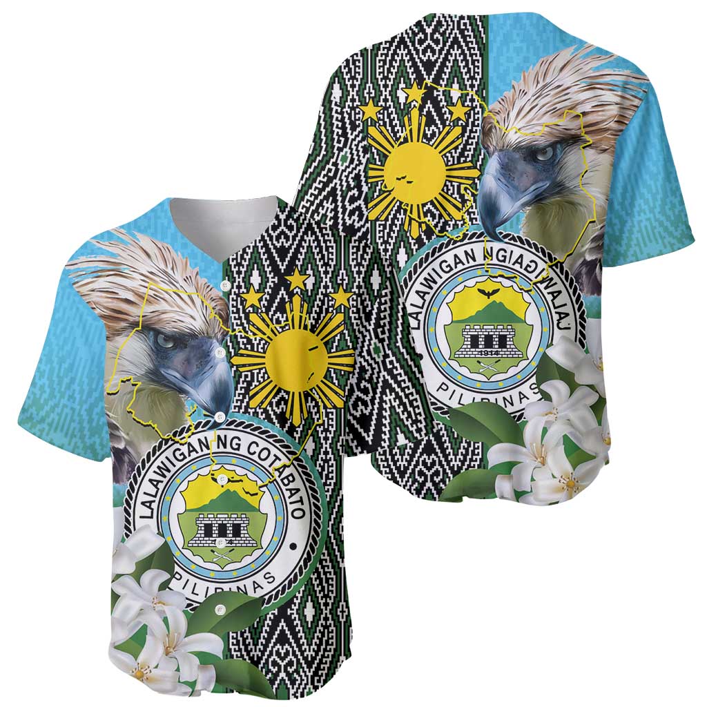 Cotabato Philippines Province Baseball Jersey Filipino Eagle Sampaguita Tinalak Pattern