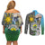 Cotabato Philippines Province Couples Matching Off Shoulder Short Dress and Long Sleeve Button Shirt Filipino Eagle Sampaguita Tinalak Pattern