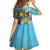 Cotabato Philippines Province Kid Short Sleeve Dress Filipino Eagle Sampaguita Tinalak Pattern