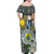 Cotabato Philippines Province Off Shoulder Maxi Dress Filipino Eagle Sampaguita Tinalak Pattern