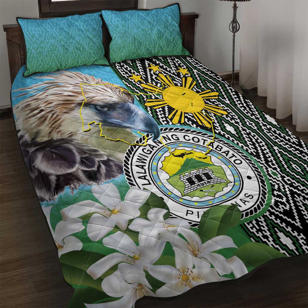 Cotabato Philippines Province Quilt Bed Set Filipino Eagle Sampaguita Tinalak Pattern