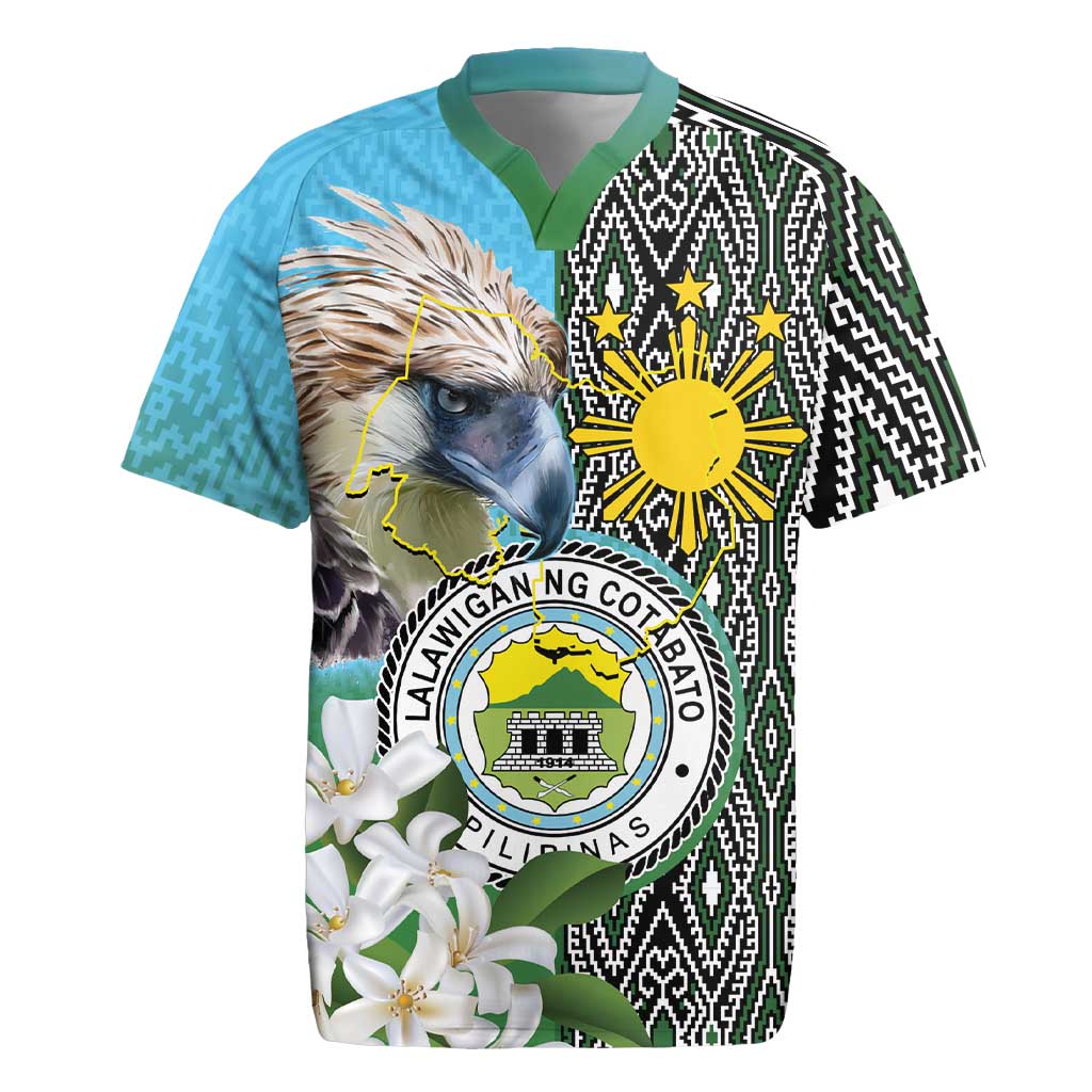 Cotabato Philippines Province Rugby Jersey Filipino Eagle Sampaguita Tinalak Pattern