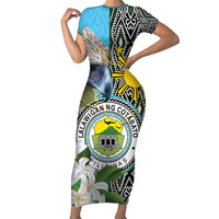 Cotabato Philippines Province Short Sleeve Bodycon Dress Filipino Eagle Sampaguita Tinalak Pattern