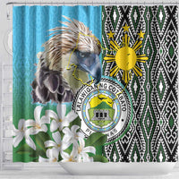Cotabato Philippines Province Shower Curtain Filipino Eagle Sampaguita Tinalak Pattern