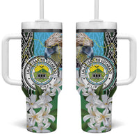 Cotabato Philippines Province Tumbler With Handle Filipino Eagle Sampaguita Tinalak Pattern