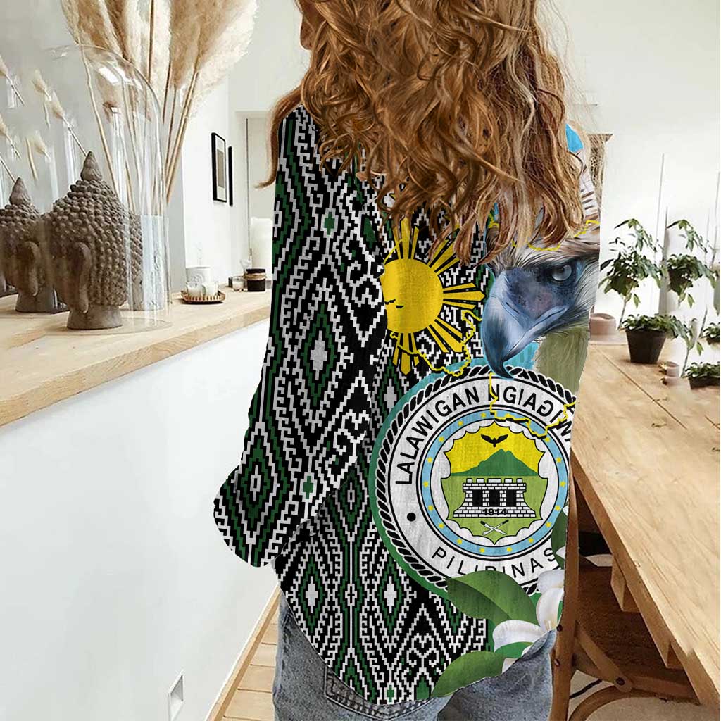 Cotabato Philippines Province Women Casual Shirt Filipino Eagle Sampaguita Tinalak Pattern