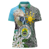 Cotabato Philippines Province Women Polo Shirt Filipino Eagle Sampaguita Tinalak Pattern