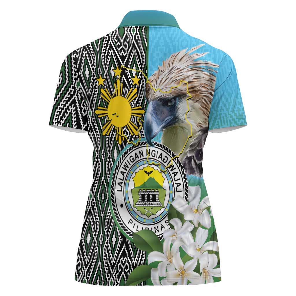 Cotabato Philippines Province Women Polo Shirt Filipino Eagle Sampaguita Tinalak Pattern