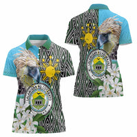 Cotabato Philippines Province Women Polo Shirt Filipino Eagle Sampaguita Tinalak Pattern