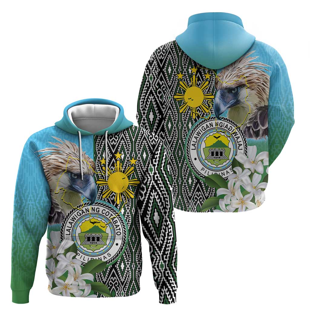 Cotabato Philippines Province Zip Hoodie Filipino Eagle Sampaguita Tinalak Pattern