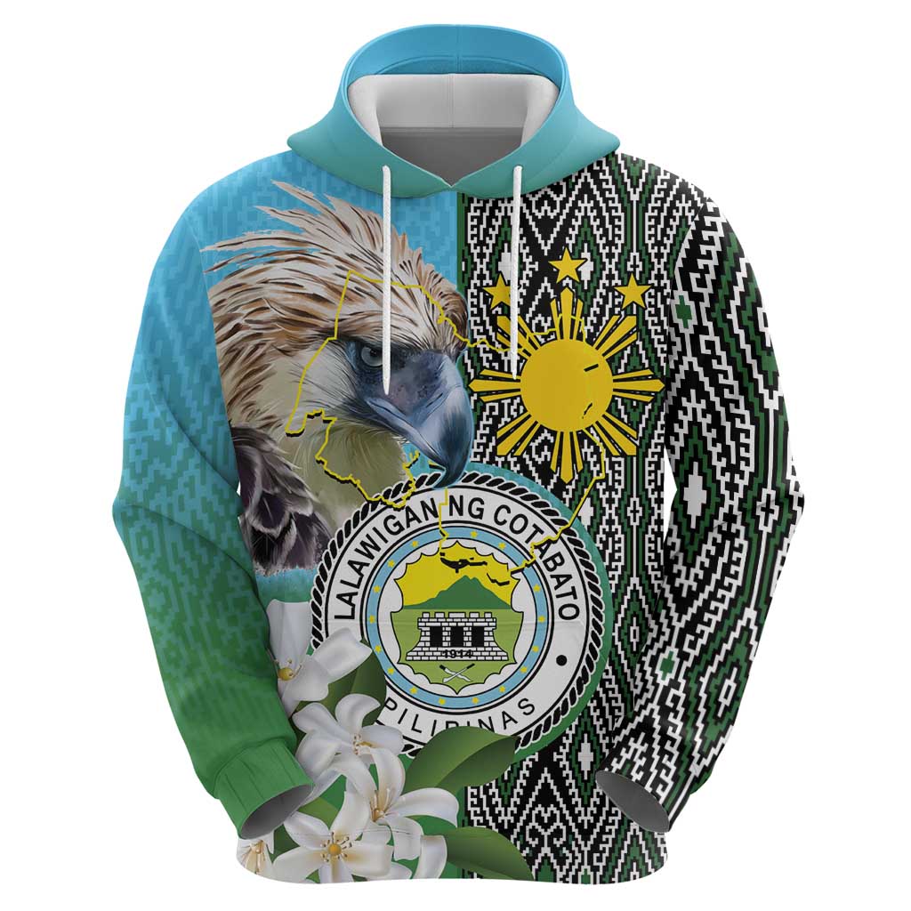 Cotabato Philippines Province Zip Hoodie Filipino Eagle Sampaguita Tinalak Pattern