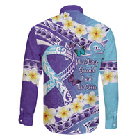 No Story Should End Too Soon Suicide Awareness Family Matching Mermaid Dress and Hawaiian Shirt Purple And Teal Polynesian Ribbon