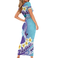 No Story Should End Too Soon Suicide Awareness Short Sleeve Bodycon Dress Purple And Teal Polynesian Ribbon