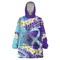 No Story Should End Too Soon Suicide Awareness Wearable Blanket Hoodie Purple And Teal Polynesian Ribbon