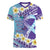 No Story Should End Too Soon Suicide Awareness Women V-Neck T-Shirt Purple And Teal Polynesian Ribbon