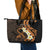 Liver Cancer Awareness Month Leather Tote Bag Awareness Is Key Orange Polynesian Ribbon