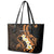 Liver Cancer Awareness Month Leather Tote Bag Awareness Is Key Orange Polynesian Ribbon