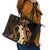 Liver Cancer Awareness Month Leather Tote Bag Awareness Is Key Orange Polynesian Ribbon