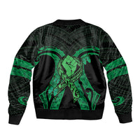 ADHD Awareness Month You Matter Bomber Jacket Green Polynesian Ribbon