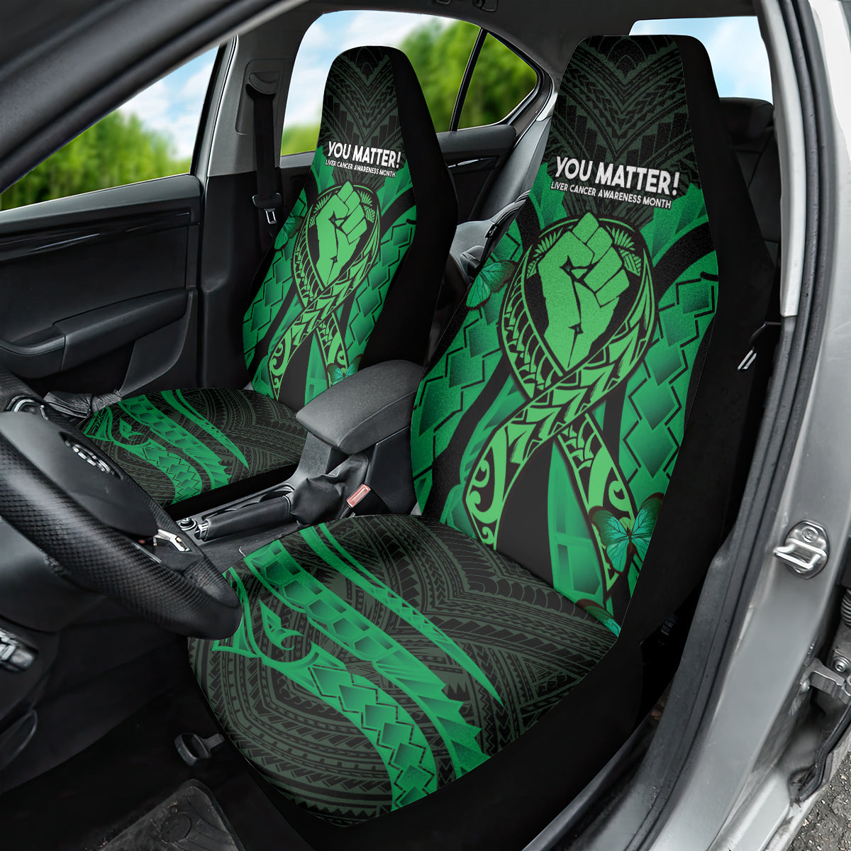 ADHD Awareness Month You Matter Car Seat Cover Green Polynesian Ribbon