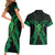 ADHD Awareness Month You Matter Couples Matching Short Sleeve Bodycon Dress and Hawaiian Shirt Green Polynesian Ribbon